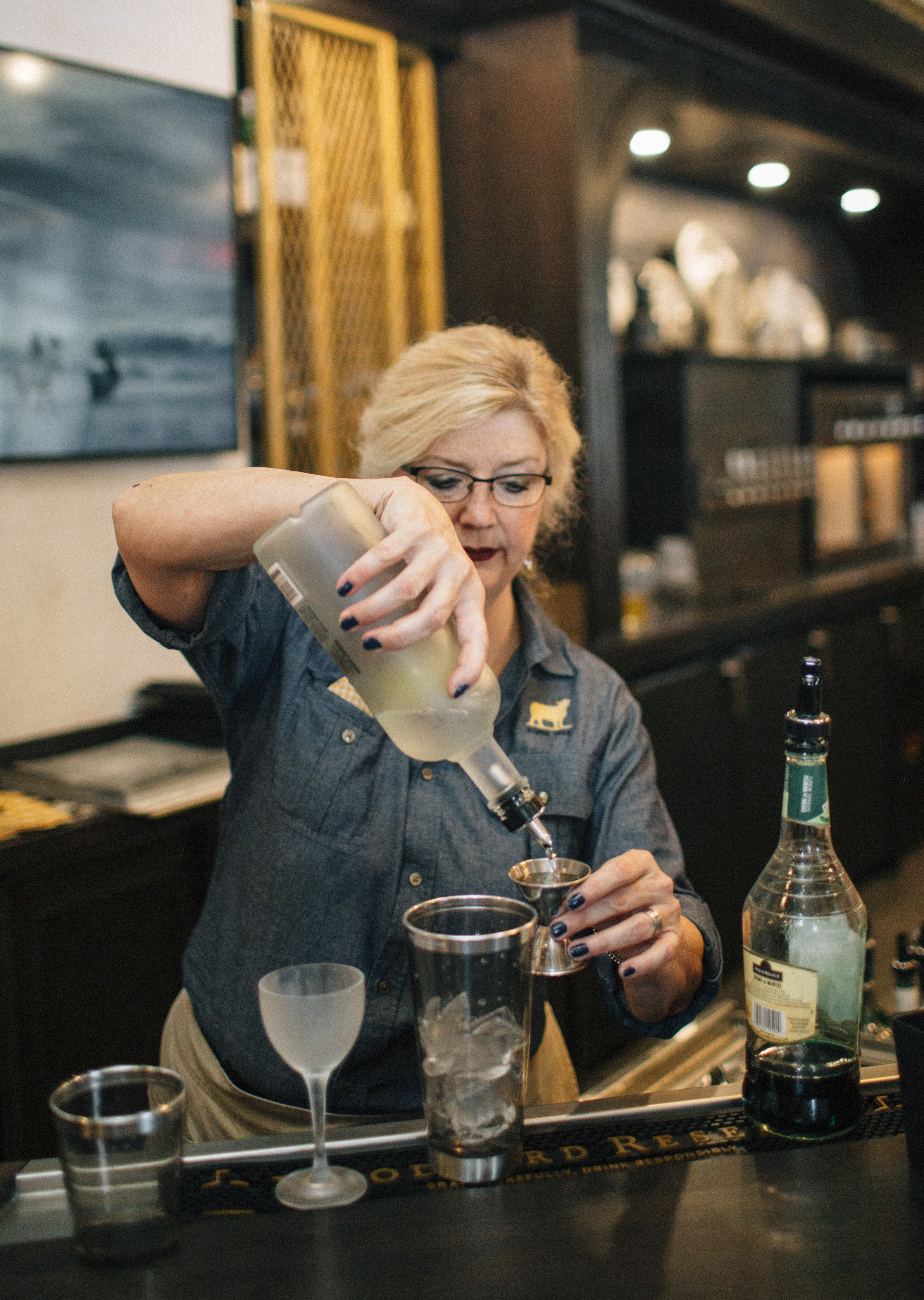 Golden Lamb bartender Karen Ayres